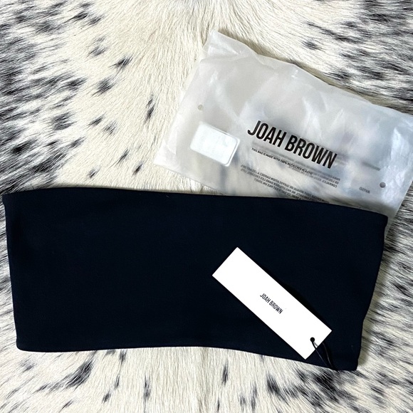 JOAH BROWN BANDEAU BRA, BLACK SZ S/M - Picture 2 of 7